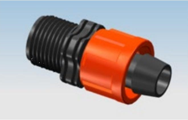 Nippel Met Wartel En Buitendraad Voor Driptape 16 Mm X 1/2"