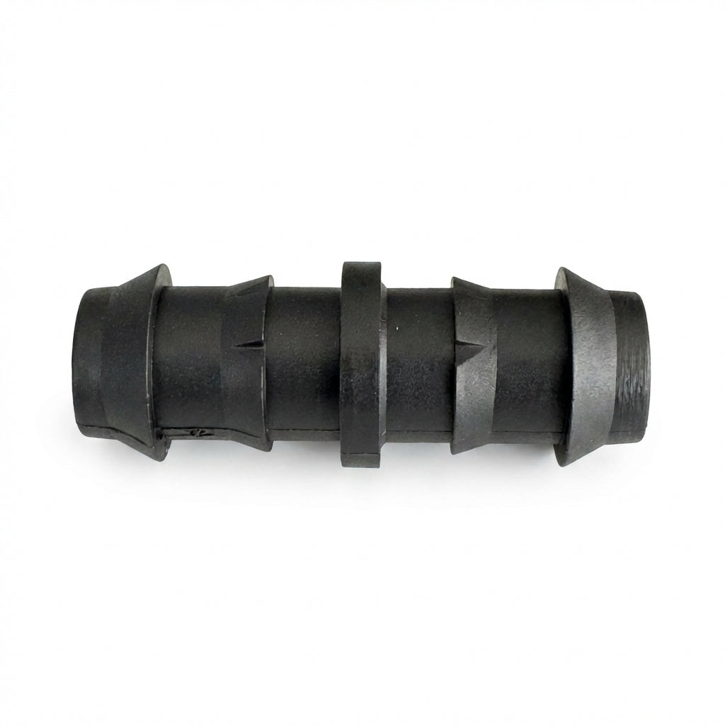 Slangverbinder voor druppelslang en tyleenslang – geribde slangtule / barbed connector