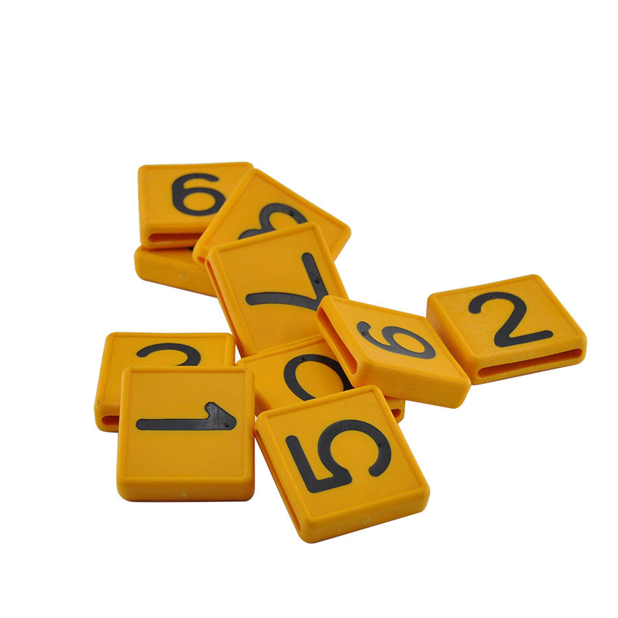 Kokernummer Geel/Zwart - 40 x 40 mm - 10 stuks - Kunststof