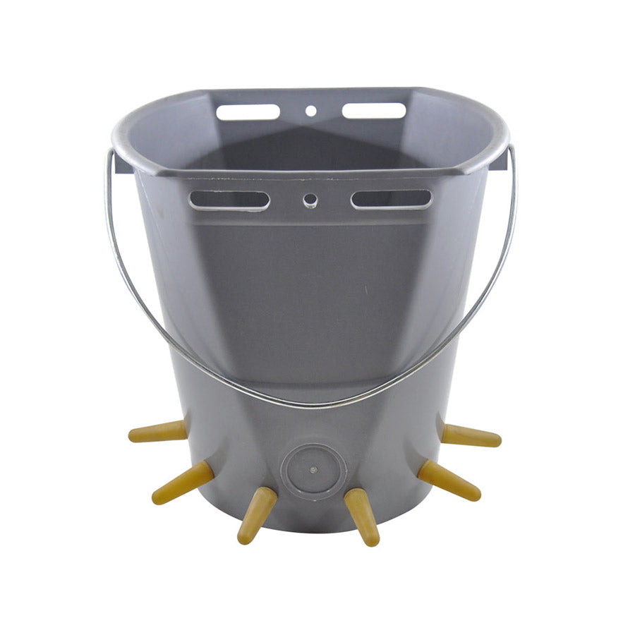 Praktische lammerdrinkemmer - 6 delige set - 8 liter - lammer drink emmer met spenen