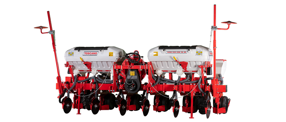 Toscano Pneumatische Precisiezaaimachine Schijfkouter vooraanzicht