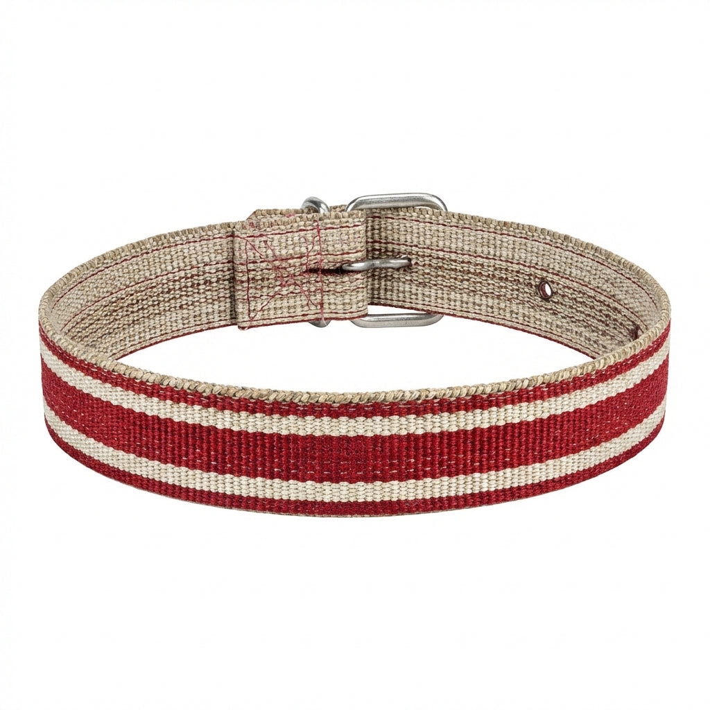 Halsband voor lam, schaap en geit - 55 cm - rood/wit - Nekriem - Halsband