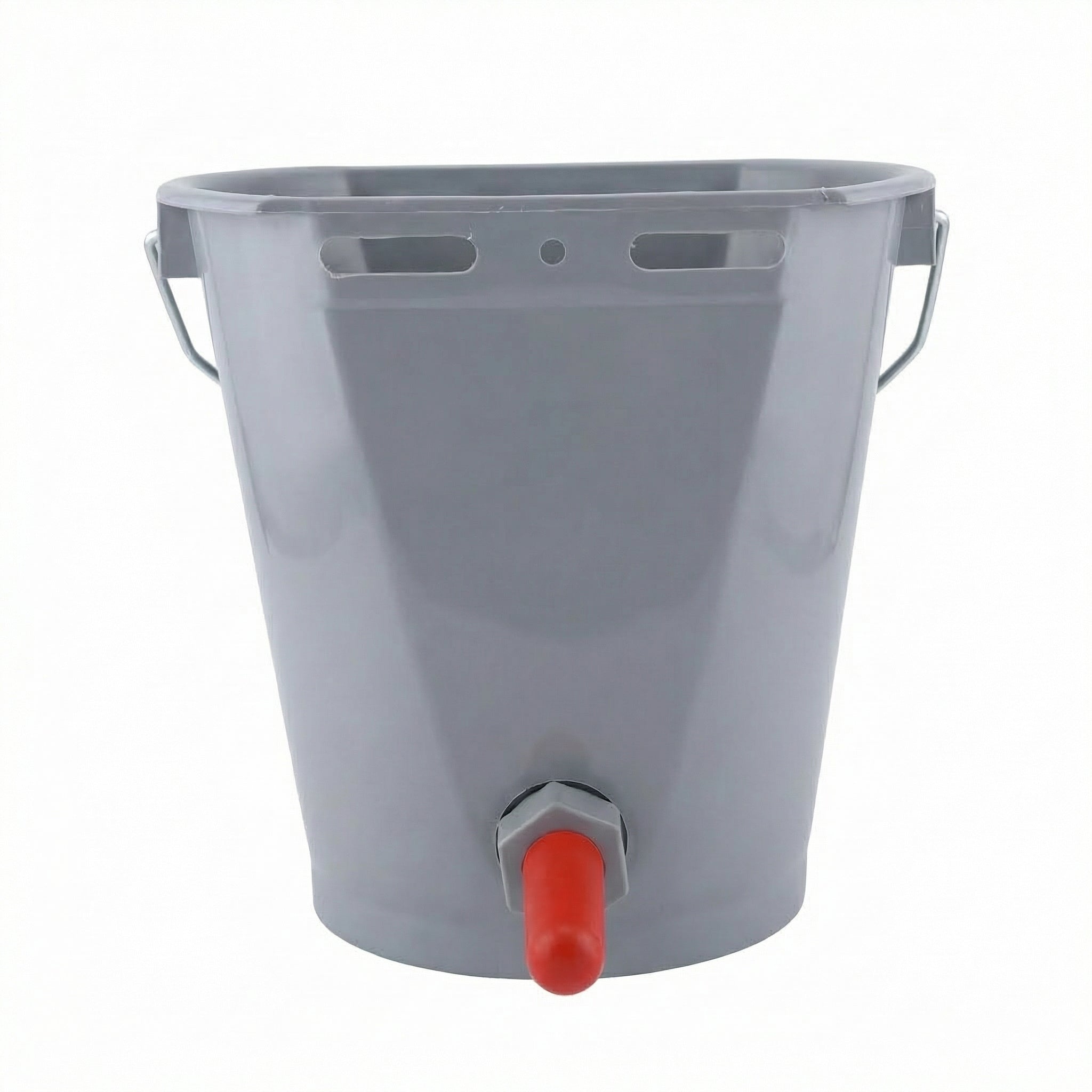 Kalverdrinkemmer - 8 liter - Emmer - Grijze afgevlakte Emmer voor kalfjes